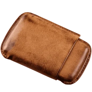 Angelo Zigarillo-/Zigarren Etui 4er, Leder cognacfarben, Ring 28